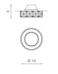 Lampa wpuszczana Ester 1 AZzardo  AZ4175 kryształowa z czarnym pierścieniem - 2