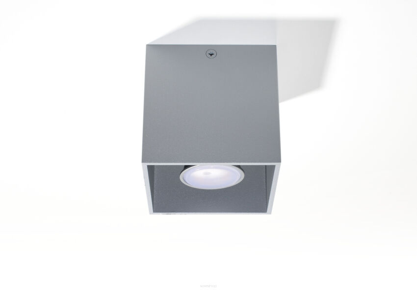 Lampa sufitowa plafon  Downlight quad szara  techniczna SL.0024 SOLLUX LIGHTING kwadrat kostka