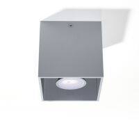 Lampa sufitowa plafon  Downlight quad szara  techniczna SL.0024 SOLLUX LIGHTING kwadrat kostka