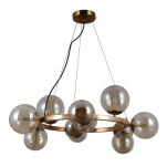 Lampa wisząca Montora PND-30223-11A Italux DESIGNERSKA bursztynowe klosze - 2