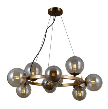 Lampa wisząca Montora PND-30223-11A Italux DESIGNERSKA bursztynowe klosze