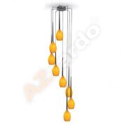 Lampa wisząca Izza 8 amber AZzardo MD1288A-8SO AZ1223 bursztynowe klosze w kształcie kielichów nowoczesny