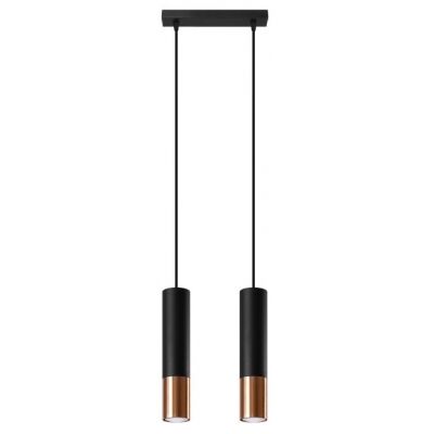 Lampa wisząca LOOPEZ SL.0947 Sollux 2x GU10 czarna miedź