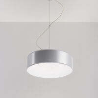 Elegancka Lampa Sufitowa Koło Wisząca ARENA 35  SL. 0116 klosz z tworzywa sztucznego w kolorze szarym w kształcie walca