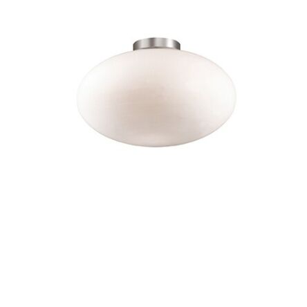 LAMPA SUFITOWA Plafon Candy ⌀40 086781 NOWOCZESNY IP20 SZKŁO Ideal Lux biała oprawa w stylu design