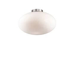 LAMPA SUFITOWA Plafon Candy ⌀40 086781 NOWOCZESNY IP20 SZKŁO Ideal Lux biała oprawa w stylu design