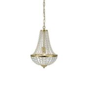 Lampa wisząca GRÄNSÖ 106118  Markslojd Styl pałacowy glamour przezroczyste kryształki metalowe elementy w kolorze złotym szczotkowanym źródło światła E27 30 cm szerokości