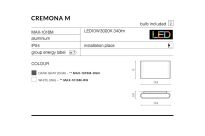 Kinkiet CREMONA M IP54 LED 10W  szary zewnetrzny świeci góra dól - 3
