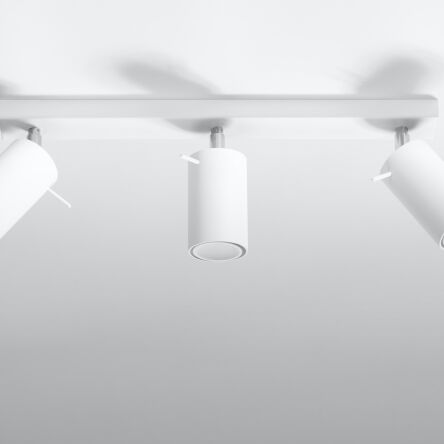 Efektowna lampa sufitowa listwa RING 3 biały SL.0089 SOLLUX LIGHTING nowoczesny klosze tuby