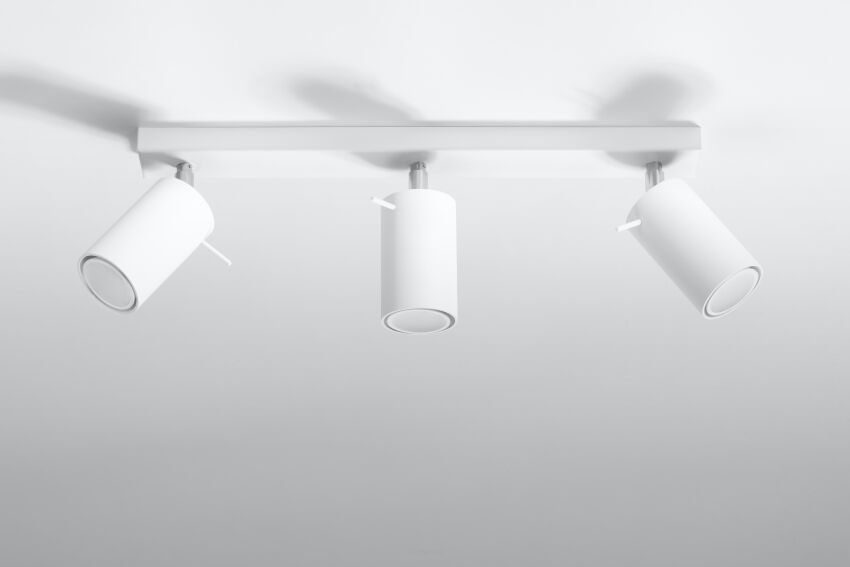 Efektowna lampa sufitowa listwa RING 3 biały SL.0089 SOLLUX LIGHTING nowoczesny klosze tuby