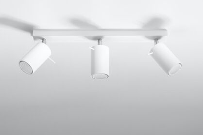 Efektowna lampa sufitowa listwa RING 3 biały SL.0089 SOLLUX LIGHTING nowoczesny klosze tuby