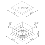 Oprawa wpuszczana Squares 111x1 230V AQForm 35011 ramka AR111 - 3