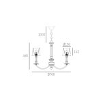 LAMPA WISZĄCA SIENA OKAZAŁA LAMPA Z KLASYCZNYMI ABAŻURAMI I KRYSZTAŁOWYMI RAMOINAMI COSMO LIGHT P06308WH NI - 2