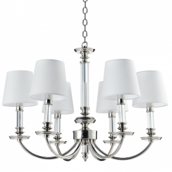 LAMPA WISZĄCA SIENA OKAZAŁA LAMPA Z KLASYCZNYMI ABAŻURAMI I KRYSZTAŁOWYMI RAMOINAMI COSMO LIGHT P06308WH NI