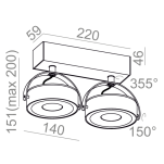 Reflektor Ceres 111x2 QRLED 12524 Aquaform różne kolory wykończenia techniczna regulowana - 2
