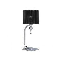 Lampa stołowa Impress Azzardo 1976-1T BK  z metalu o wykończeniu chromowanym i szklanym abażur w kolorze czarnym