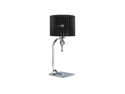 Lampa stołowa Impress Azzardo 1976-1T BK  z metalu o wykończeniu chromowanym i szklanym abażur w kolorze czarnym