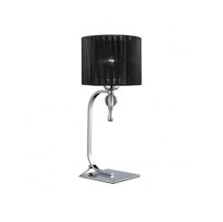 Lampa stołowa Impress Azzardo 1976-1T BK  z metalu o wykończeniu chromowanym i szklanym abażur w kolorze czarnym