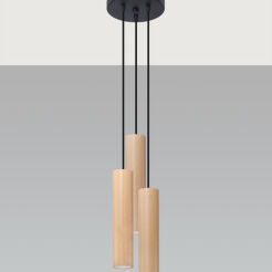 Lampa wisząca LINO 3P SL.1012 SOLLUX LIGHTING 3 drewniane tuby