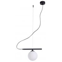 Lampa wisząca BERYL 1 GLASS czarna 1 biała kula ALDEX 1006G1  