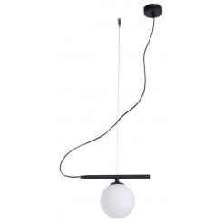 Lampa wisząca BERYL 1 GLASS czarna 1 biała kula ALDEX 1006G1  