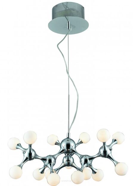 Lampa wisząca Neurono 15 AZzardo MP6199-15 AZ0107  nietypowy kształt białe kuliste klosze chromowane wykończenie