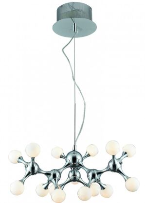 Lampa wisząca Neurono 15 AZzardo MP6199-15 AZ0107  nietypowy kształt białe kuliste klosze chromowane wykończenie