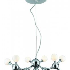 Lampa wisząca Neurono 15 AZzardo MP6199-15 AZ0107  nietypowy kształt białe kuliste klosze chromowane wykończenie