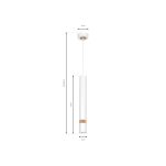 Lampa wisząca JOKER WHITE/WOOD 1xGU10  MLP6301 tuba biała  - 5