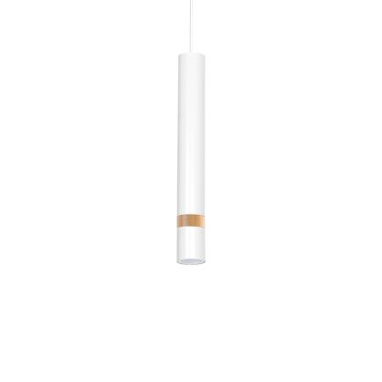 Lampa wisząca JOKER WHITE/WOOD 1xGU10  MLP6301 tuba biała 