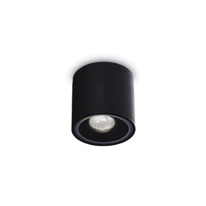 Plafon GUN PL1 CZARNY Ideal Lux  122687 tuba techniczna aluminiowy korpus w kolorze czarnym IP44