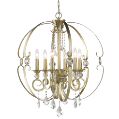 Lampa wisząca  Brest - P06674AU COSMO Light wykonana w stylu nowojorskim połączonym z klasycznym zloty bogato zdobiony kryształki