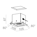 Oprawa wpuszczana SQUARES gu10 mała żarówka 50x1 230V z ramką  AQForm 36811 - 4