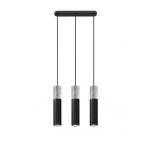 LAMPA  WISZĄCA BORGIO 3 CZARNE  STALOWE TUBY ZAKOŃCZONE BETONEM IDEALNA DO SALONU SL.0652 SOLLUX - 2
