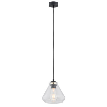 Lampa wisząca DECORATO 4047 Argon Transparentny klosz + czarne elementy
