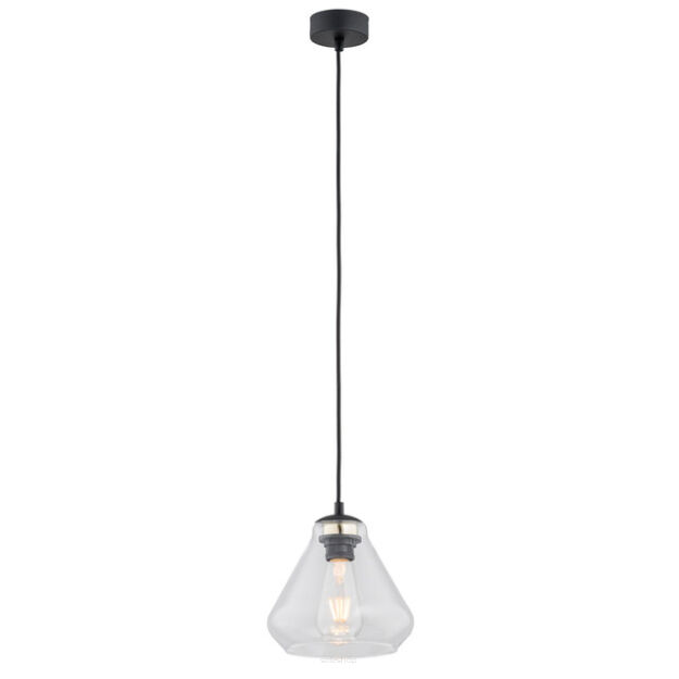 Lampa wisząca DECORATO 4047 Argon Transparentny klosz + czarne elementy