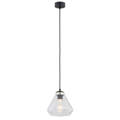 Lampa wisząca DECORATO 4047 Argon Transparentny klosz + czarne elementy