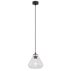 Lampa wisząca DECORATO 4047 Argon Transparentny klosz + czarne elementy