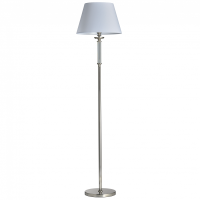 LAMPA PODŁOGOWA SIENA GUSTOWNA LAMPA W KOLORZE CHROMU Z KRYSZTAŁOWYMI  ZDOBIENIAMI I KLASYCZNYM BIAŁYM KLOSZEM Z TKANINY COSMO LIGHT F01322WH NI