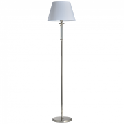 LAMPA PODŁOGOWA SIENA GUSTOWNA LAMPA W KOLORZE CHROMU Z KRYSZTAŁOWYMI  ZDOBIENIAMI I KLASYCZNYM BIAŁYM KLOSZEM Z TKANINY COSMO LIGHT F01322WH NI