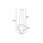 Lampa wisząca Tokyo - P01663CH LED designerska FANTAZYJNA forma idealna jak główne oświetlenie salonu - 5