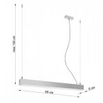 Lampa wisząca PINNE TH.031 Thoro szara LED 17W funkcjonalna - 2