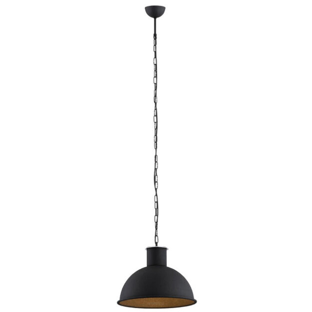 Lampa wisząca EUFRAT 3191 Argon Metalowy półokrągły klosz czarna