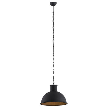 Lampa wisząca EUFRAT 3191 Argon Metalowy półokrągły klosz czarna