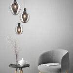 LAMPA WISZĄCA LAMPA WEWNĘTRZNA BRESSO PENDANT P19066A-D28 ZUMA LINE E27  SZKŁO  Transparentny czarny - 3