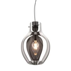LAMPA WISZĄCA LAMPA WEWNĘTRZNA BRESSO PENDANT P19066A-D28 ZUMA LINE E27  SZKŁO  Transparentny czarny
