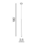 Lampa wisząca LOUISE  AZ3155  lampa jest w stylu nowoczesnym biała led 75 długości  klosza, cienki stożek - 3