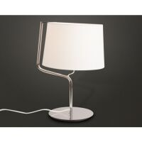 Lampa stołowa CHICAGO CR T0030  Maxlight Podstawa w kolorze chromu abażur z białej tkaniny 