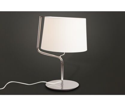 Lampa stołowa CHICAGO CR T0030  Maxlight Podstawa w kolorze chromu abażur z białej tkaniny 