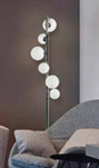 Lampa podłogowa SYBILLA 6 FLOOR DEL-8389-6F AZ2101 białe szklane klosze w kształcie kul - 3
